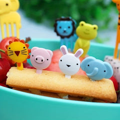 10pcs Animal Fruit Forks Set for Kids Snacks Cakes Desserts Lunch Bento