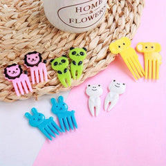 10pcs Animal Fruit Forks Set for Kids Snacks Cakes Desserts Lunch Bento