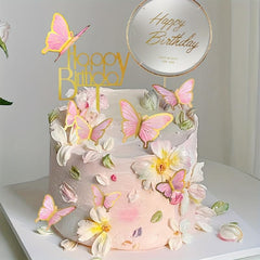 10pcs Butterfly Cake Decorations for Baby Shower Wedding and Birthday Parties