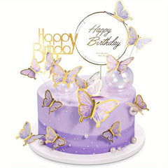10pcs Butterfly Cake Decorations for Baby Shower Wedding and Birthday Parties