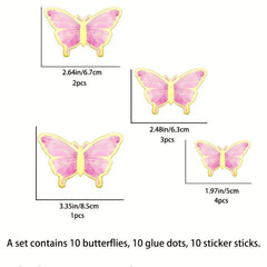 10pcs Butterfly Cake Decorations for Baby Shower Wedding and Birthday Parties