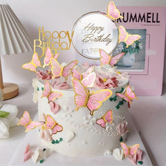 10pcs Butterfly Cake Decorations for Baby Shower Wedding and Birthday Parties