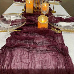 Vintage Green Cheesecloth Table Runner 10FT Rustic Gauze Tablecloth