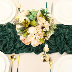 Vintage Green Cheesecloth Table Runner 10FT Rustic Gauze Tablecloth