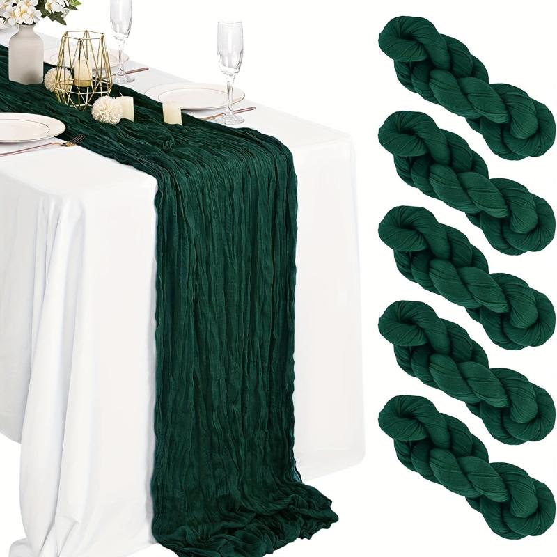 Vintage Green Cheesecloth Table Runner 10FT Rustic Gauze Tablecloth