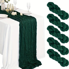 Vintage Green Cheesecloth Table Runner 10FT Rustic Gauze Tablecloth