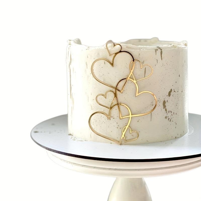 Acrylic Love Heart Cake Topper Birthday Wedding Party Decorations