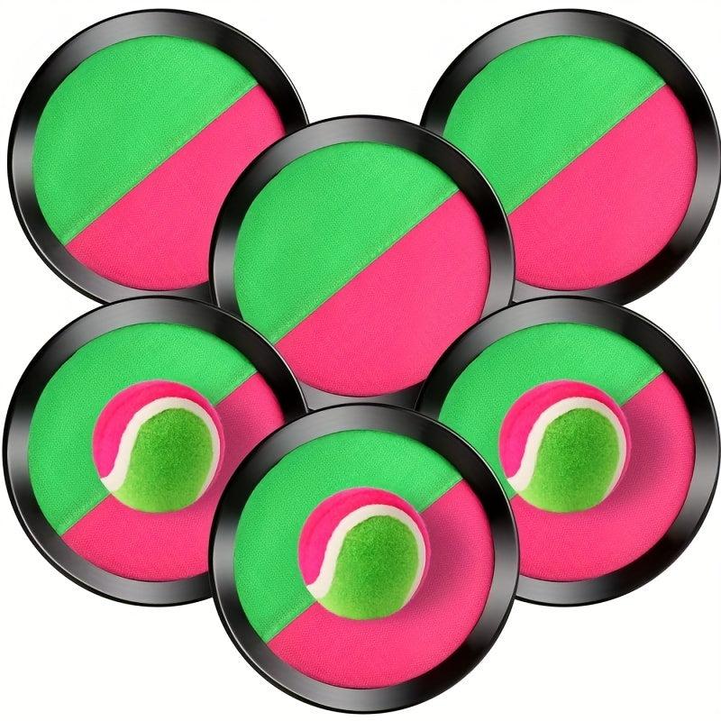 Toss Catch Ball Set Outdoor Paddle Beach Game With 1 Catch Balls 2 Paddles