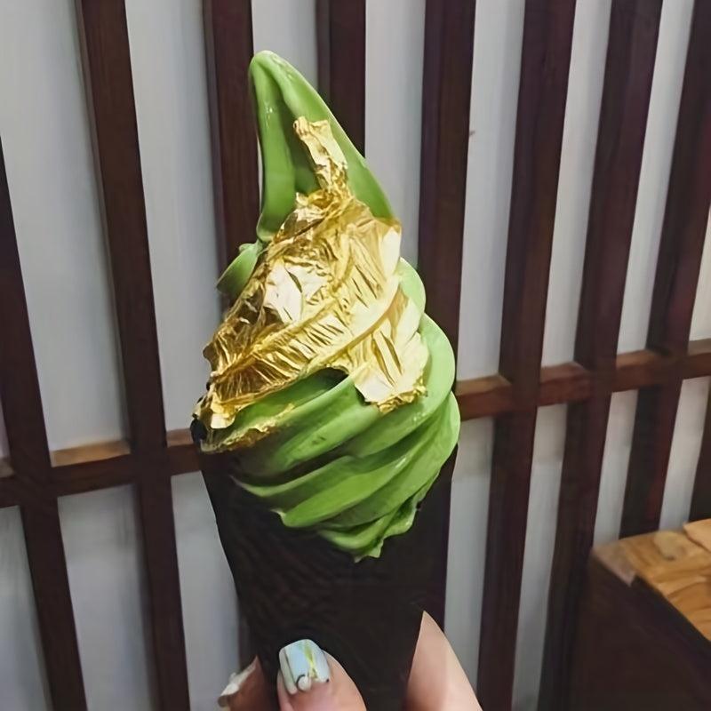 Golden Foil Cake Decoration Shards - Ice Cream Mousse Pastry Paper