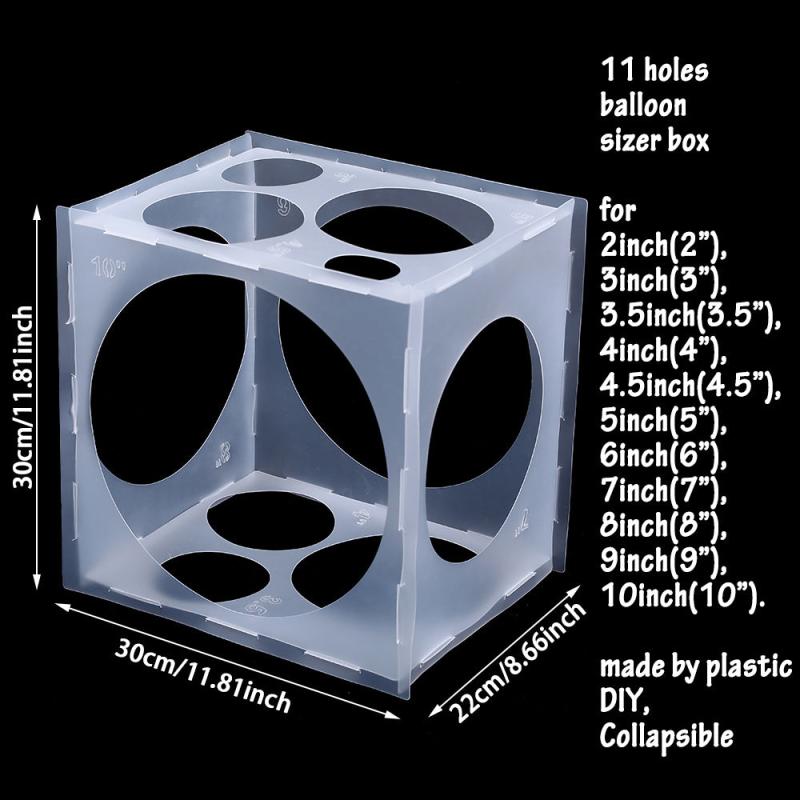 11Holes Balloon Sizer Box Collapsible Balloons Measurement Tool