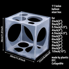 11Holes Balloon Sizer Box Collapsible Balloons Measurement Tool