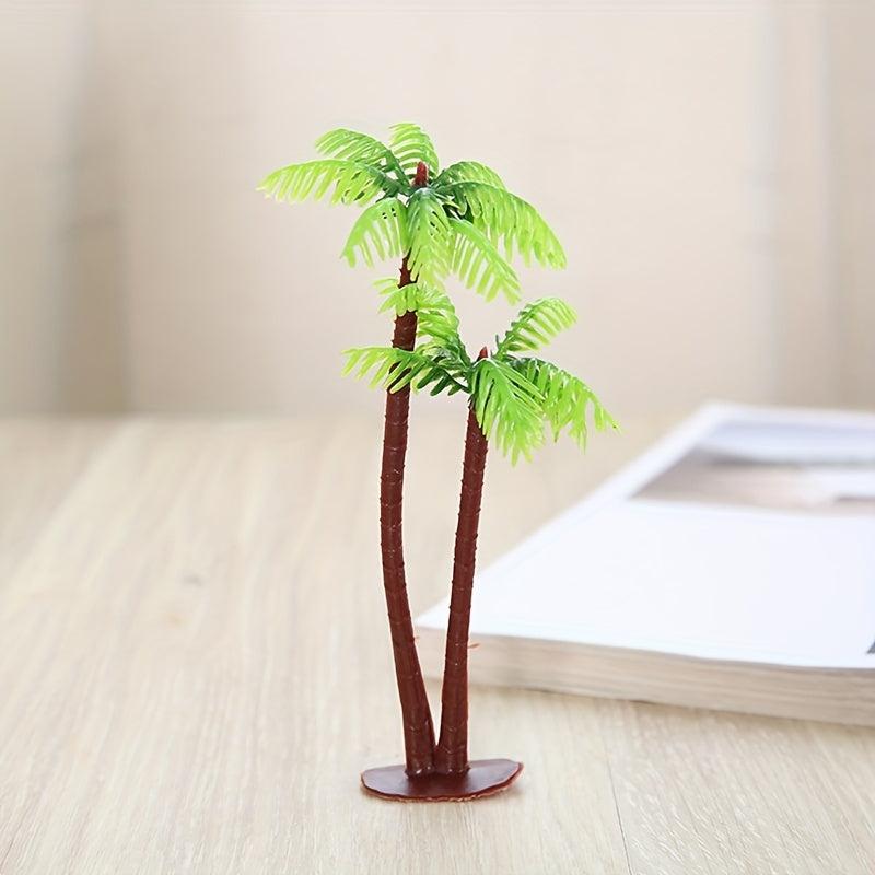 10pcs Mini Plastic Coconut Palm Trees Simulation Bonsai Home Decor