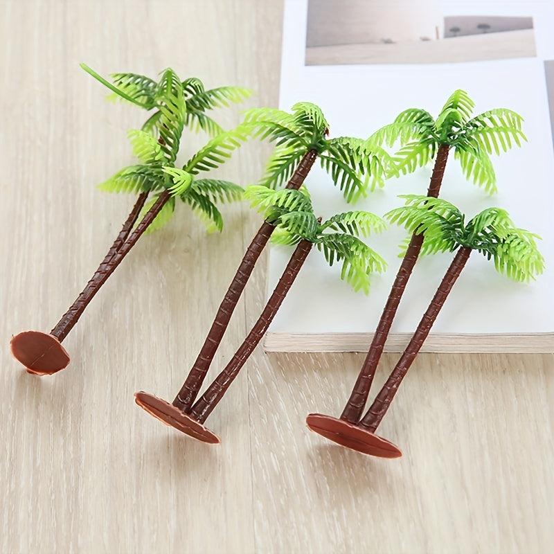 10pcs Mini Plastic Coconut Palm Trees Simulation Bonsai Home Decor