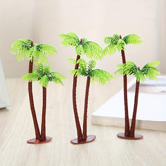 10pcs Mini Plastic Coconut Palm Trees Simulation Bonsai Home Decor