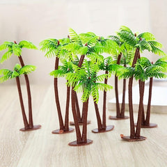 10pcs Mini Plastic Coconut Palm Trees Simulation Bonsai Home Decor