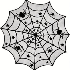 Lace Overlay Halloween Table Topper Spider Web Design