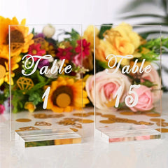 10pcs Acrylic Blank Sign Plate With Base Transparent Acrylic Shelf Wedding DIY