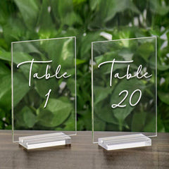 10pcs Acrylic Blank Sign Plate With Base Transparent Acrylic Shelf Wedding DIY