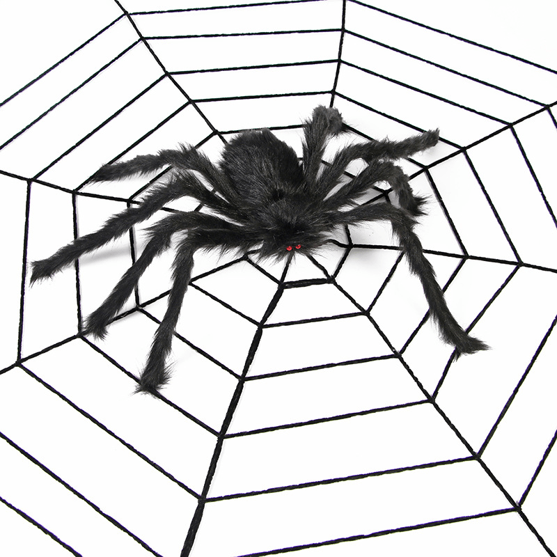 Halloween Artificial Spider Props Party Decoration Spider Web Plush Spider