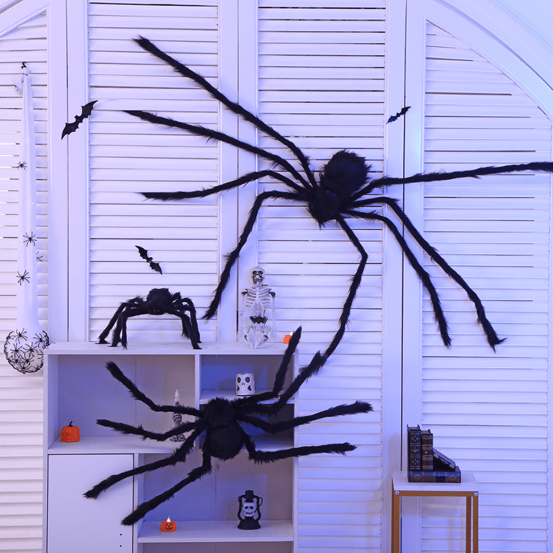 Halloween Artificial Spider Props Party Decoration Spider Web Plush Spider