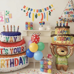 Happy Birthday Cake Foil Balloons for Girls and Boys Birthdays