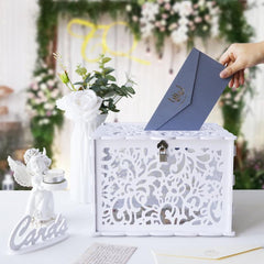 Wedding Card Box With Lock PVC Gift Card Box For Wedding Decorations