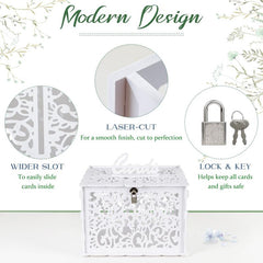 Wedding Card Box With Lock PVC Gift Card Box For Wedding Decorations