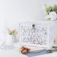 Wedding Card Box With Lock PVC Gift Card Box For Wedding Decorations