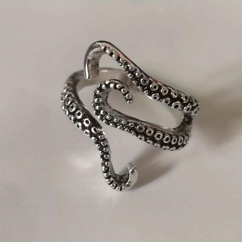 Octopus Tentacles Ring Adjustable Split Ring Retro Birthday Gift