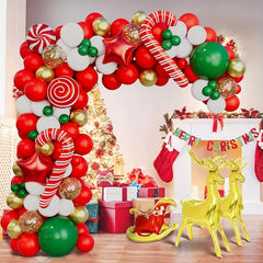 130pcs Christmas Balloons Garland Arch Kit Red Green Party Decorations