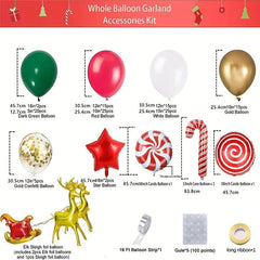 130pcs Christmas Balloons Garland Arch Kit Red Green Party Decorations