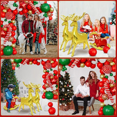 130pcs Christmas Balloons Garland Arch Kit Red Green Party Decorations