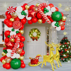 130pcs Christmas Balloons Garland Arch Kit Red Green Party Decorations