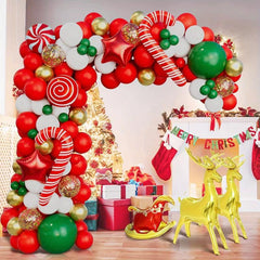 130pcs Christmas Balloons Garland Arch Kit Red Green Party Decorations