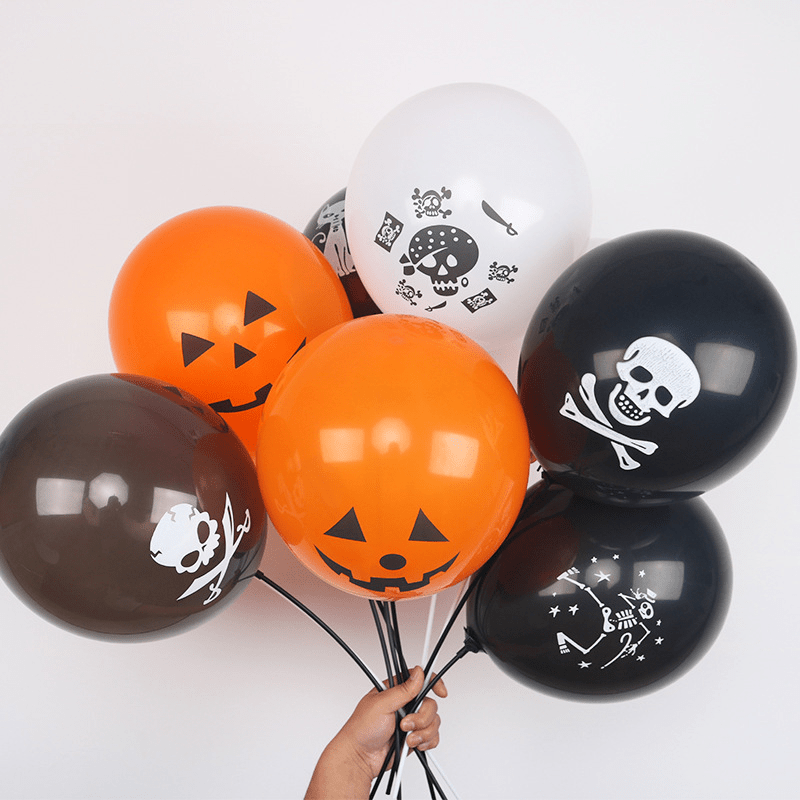 10pcs Halloween Balloon Decoration Pumpkin Skull Head