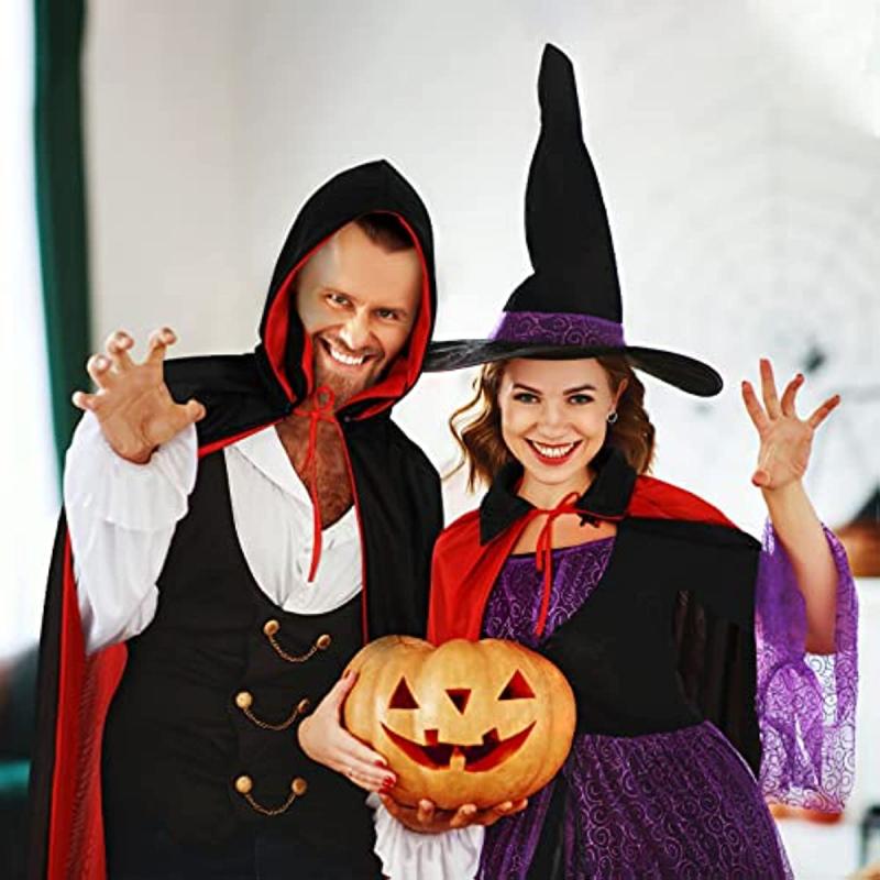 Vampires Hooded Cloak Red Dracula Cap Cosplay Costume Accessories
