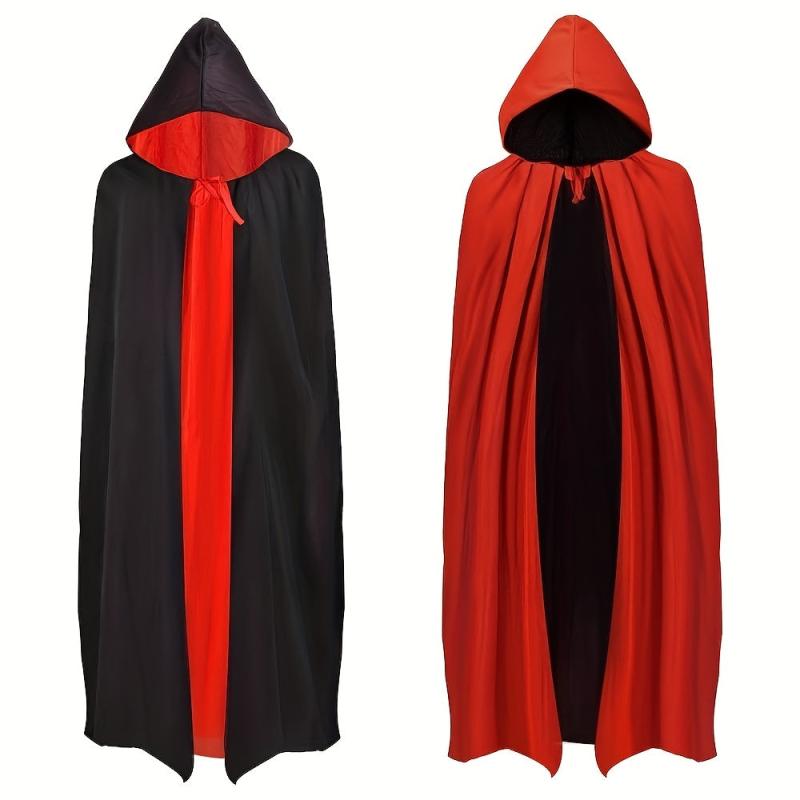Vampires Hooded Cloak Red Dracula Cap Cosplay Costume Accessories