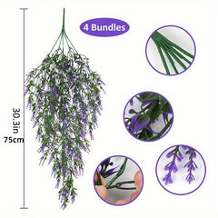 Lavender Wreath for Front Door Decor - All Seasons Farmhouse Wall Window Wedd