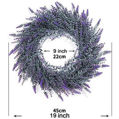 Lavender Wreath for Front Door Decor - All Seasons Farmhouse Wall Window Wedd