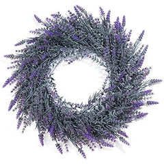 Lavender Wreath for Front Door Decor - All Seasons Farmhouse Wall Window Wedd