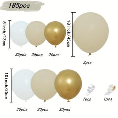 185pcs Platinum Latex Balloon Garland Arch Set for Party Decoration