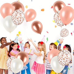 50pc Rose Confetti Balloons Set 30 48cm Metallic Balloons for Girls Birthday Wed
