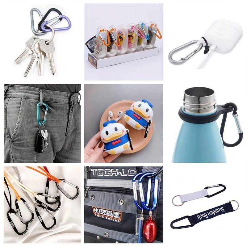 Large Aluminum D ring Keychain With Buckle Clip - Outdoor Backpacking Essential