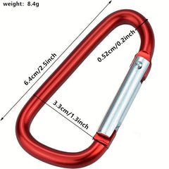 Large Aluminum D ring Keychain With Buckle Clip - Outdoor Backpacking Essential