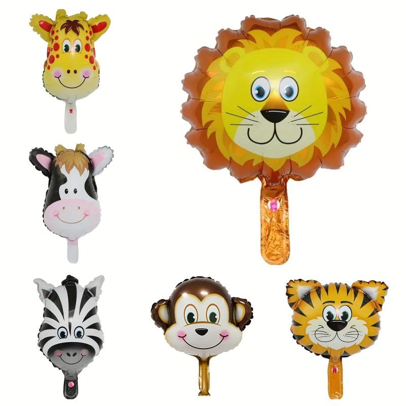6pcs Forest Animal Head Balloons, Party Decorations & Photos, Kids' Birthdays