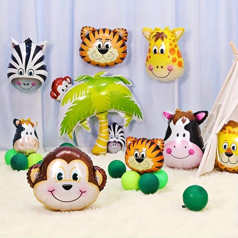 6pcs Forest Animal Head Balloons, Party Decorations & Photos, Kids' Birthdays