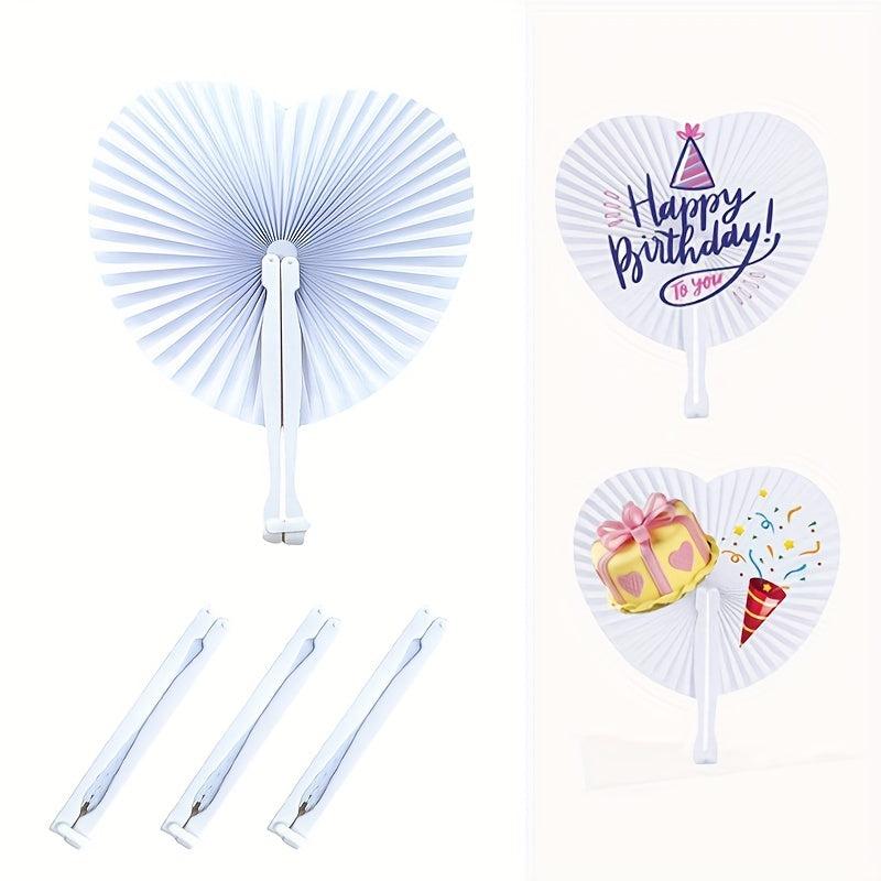 12pcs Advertising Promotion Fan Paper Fan Travel Fan Round Paper Fan