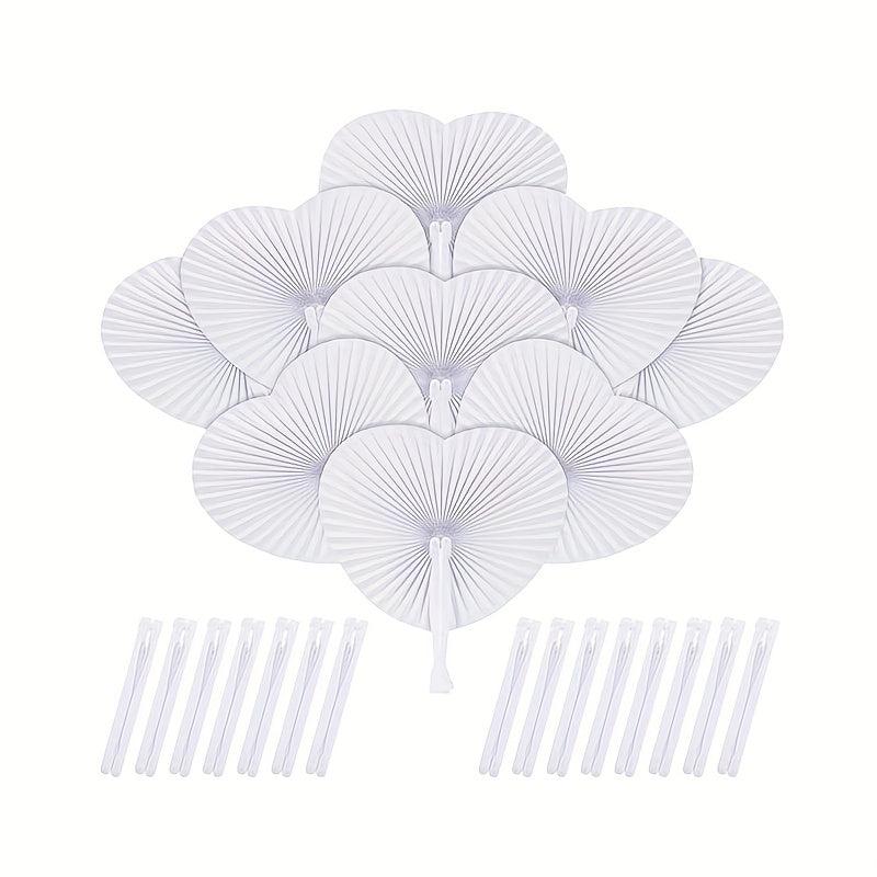 12pcs Advertising Promotion Fan Paper Fan Travel Fan Round Paper Fan