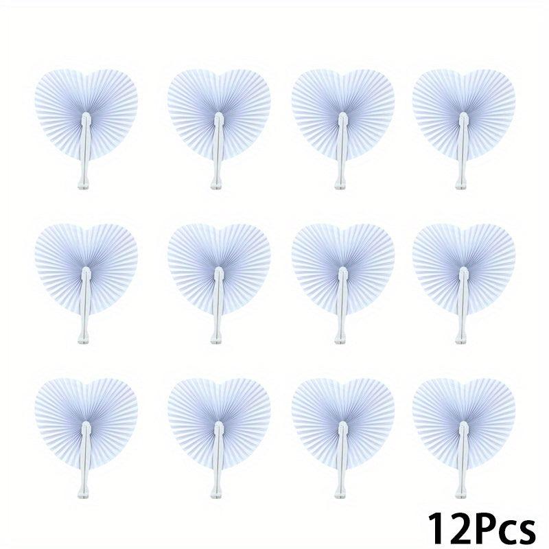 12pcs Advertising Promotion Fan Paper Fan Travel Fan Round Paper Fan