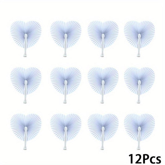 12pcs Advertising Promotion Fan Paper Fan Travel Fan Round Paper Fan